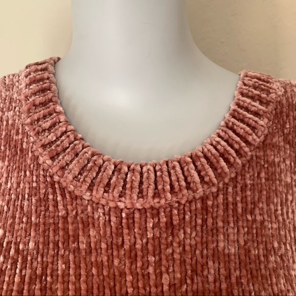 ORVIS Chenille Crewneck Sweater Pullover Pink Rose Classic Soft Warm Size L - Picture 6 of 14